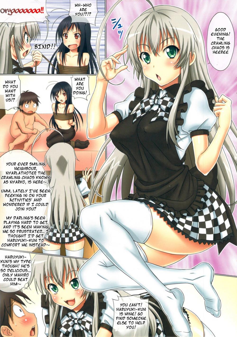 Hentai Manga Comic-Kuro Ni Haiyoru Nyaruko-San | Nyarko Crawls Over Kuroyuki-Hime-Read-7